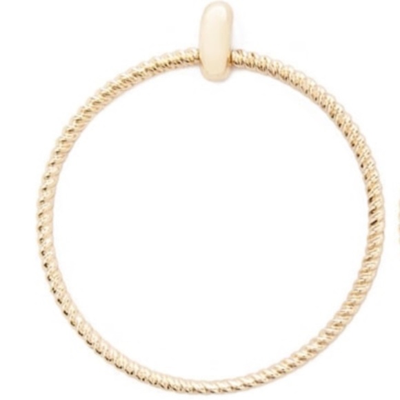 New Women's Twisted Drop Hoop Earrings Gold - Picture 2 of 9